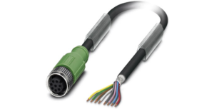 Cable PUR 3m PHCA0002. | Encosolution Cable PUR 3m apantallado con conector M12 8 pines hembra código A.