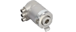 Encoder absoluto multiturn Posital IXARC con interfaz EtherNet/IP y eje hueco ciego de 15 mm.